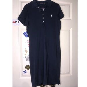 Long navy polo dress
